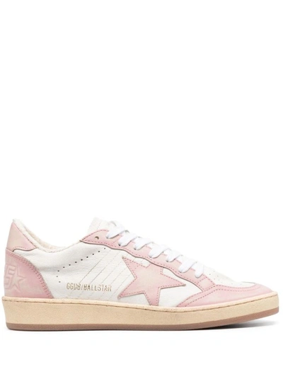 Shop Golden Goose White/pink Ball-star Sneakers In Neutrals