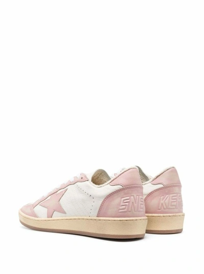 Shop Golden Goose White/pink Ball-star Sneakers In Neutrals