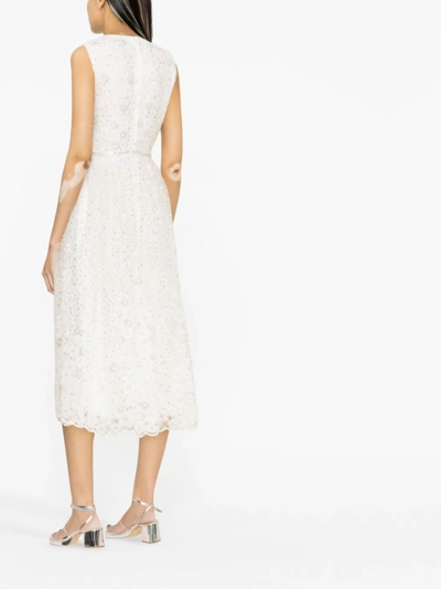 Shop Self-portrait White Sequins Midi Dress