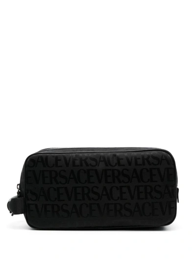 Shop Versace Allover Black Bag