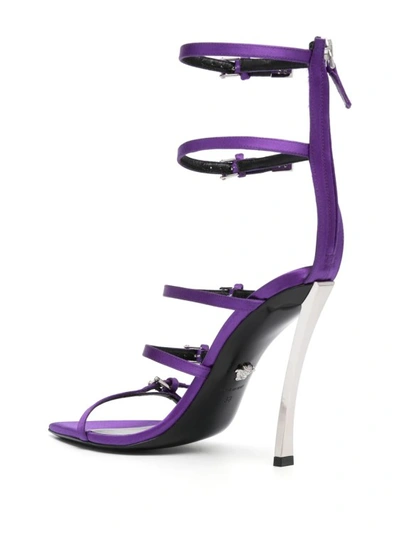 Shop Versace Sandals With Purple Pin-point Heel In Red