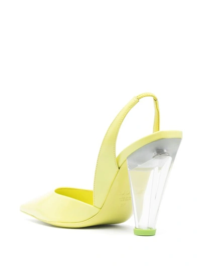Shop 3juin Neon Green Kristen Heeled Sandals In Gold
