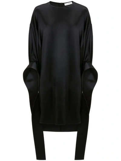 Shop Jw Anderson Black Tab Sleeve Mini Dress
