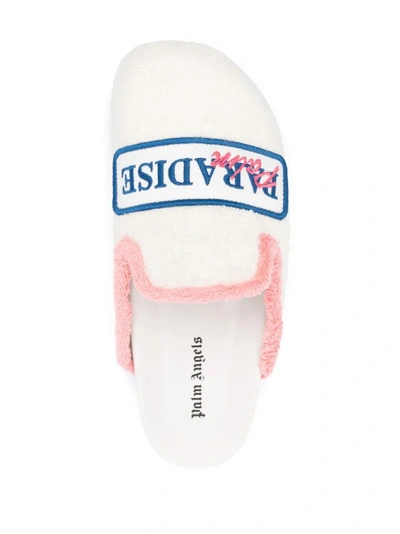 Shop Palm Angels Multicolored Paradise Palm Slippers In White