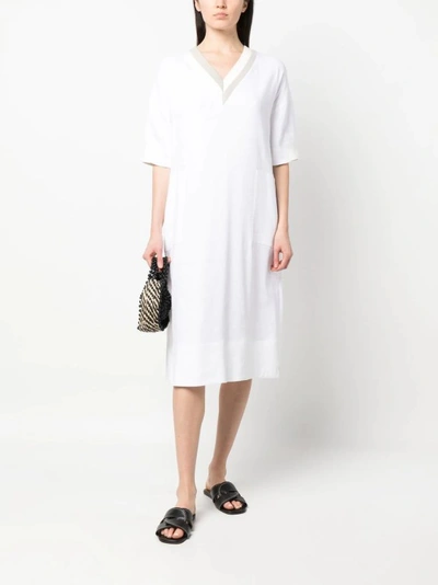 Shop Lorena Antoniazzi White Midi Dress