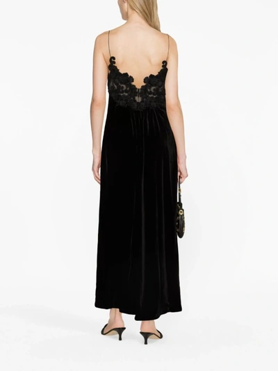 Shop Zimmermann Sensory Velvet Black Midi Dress