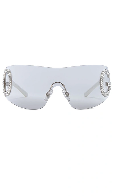 Shop Dolce & Gabbana Shield Sunglasses In White