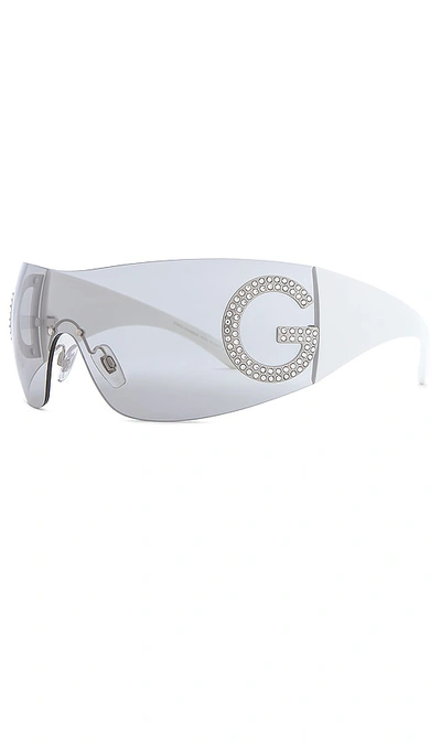 Shop Dolce & Gabbana Shield Sunglasses In White