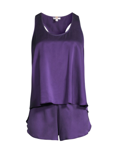 Shop Lunya Women's Silk Tulip-back Pajama Set In Flying Fig