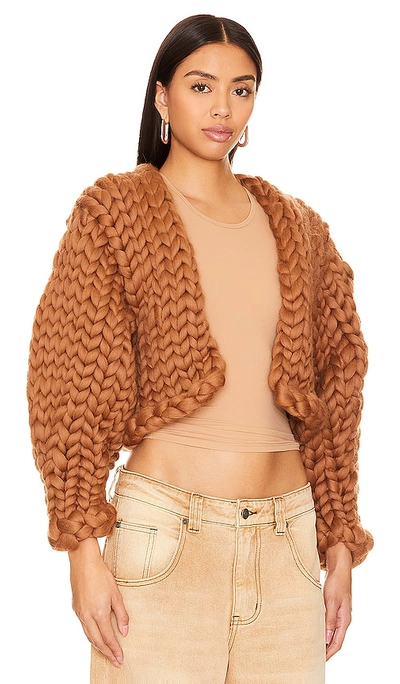 Shop Hope Macaulay Block Colossal Knit Jacket In Chocolate