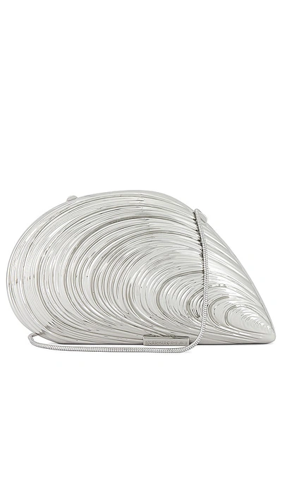 Simkhai Bridget Metal Oyster Shell Clutch Silver One Size In 실버