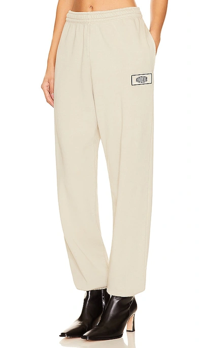 Shop Rotate Birger Christensen Sunday Enzyme Wash Sweatpants In Oyster Gray