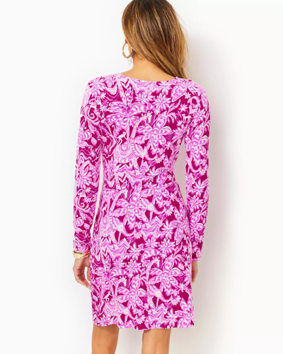 Shop Lilly Pulitzer Lynn Long Sleeve Twist Dress In Mulberry Wild Ride