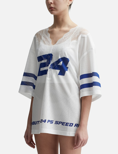 Shop Pushbutton Lace Football Jersey In White
