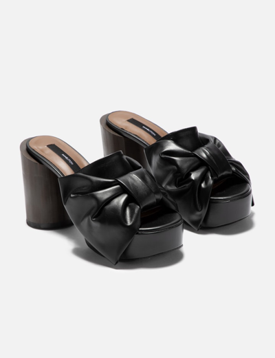 Shop Pushbutton Black Ribbon Platform Sandals