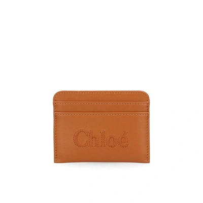 Shop Chloé Card Holder In Brown