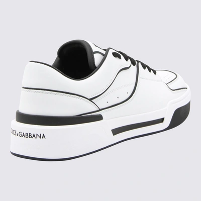 Shop Dolce & Gabbana Black And White Leather New Roma Sneakers