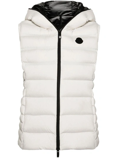 Shop Moncler Aliterse Hooded Down Gillet In White