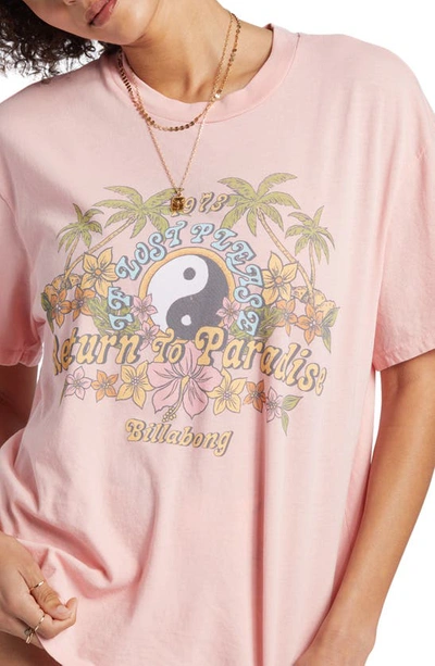 Shop Billabong Return To Paradise Cotton Graphic T-shirt In Light Sorbet