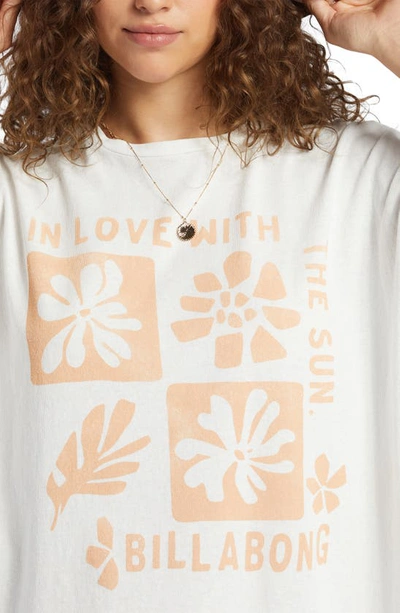 Shop Billabong In Love With The Sun Cotton Graphic T-shirt In Salt Crystal