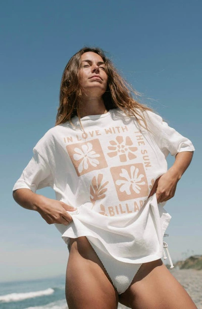 Shop Billabong In Love With The Sun Cotton Graphic T-shirt In Salt Crystal