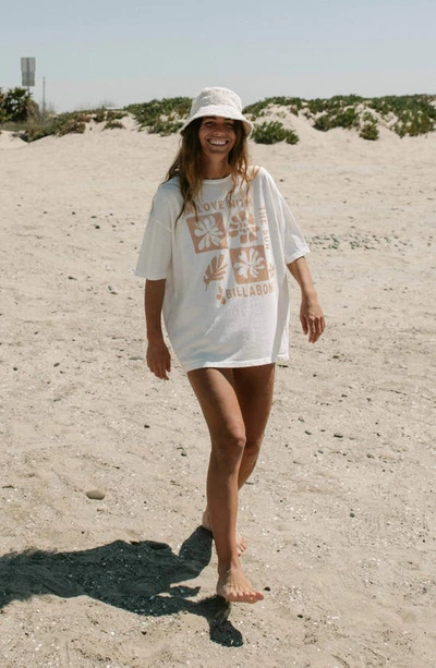 Shop Billabong In Love With The Sun Cotton Graphic T-shirt In Salt Crystal