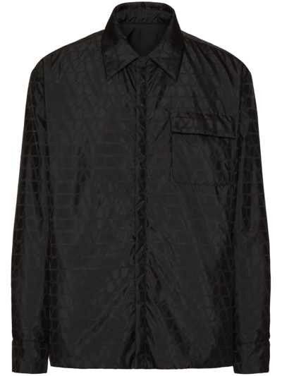 Shop Valentino Black Toile Iconographe Reversible Jacket