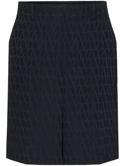 Shop Valentino Black Toile Iconographe Silk Shorts