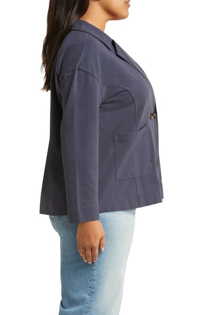Shop Caslon (r) Twill Trench Jacket In Navy Charcoal