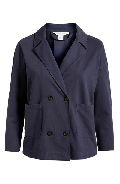 Shop Caslon (r) Twill Trench Jacket In Navy Charcoal