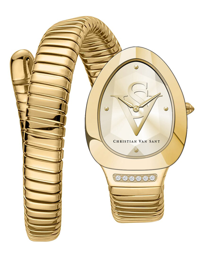 Christian Van Sant Naga Quartz Gold Dial Ladies Watch Cv0874 In Gold / Gold Tone / Yellow
