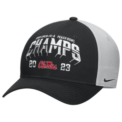 Shop Nike Black Ole Miss Rebels 2023 Peach Bowl Champions Locker Room Adjustable Hat