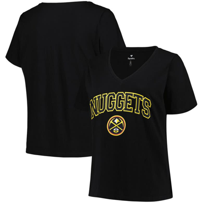 Shop Profile Black Denver Nuggets Plus Size Arch Over Logo V-neck T-shirt