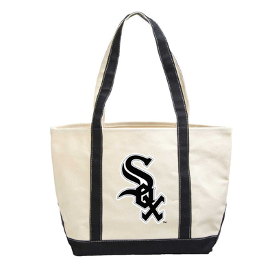 Shop Logo Brands Chicago White Sox Canvas Tote Bag In Black