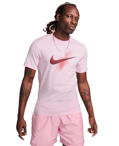 Shop Nike Men's Sportswear Logo Graphic T-shirt In Pink Foam