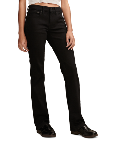 Shop Lucky Brand Women's Mid Rise Bootcut Jeans In Clean Black