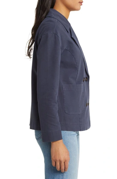 Shop Caslon (r) Double Breasted Jacket In Navy Charcoal