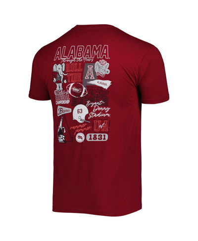 Shop Image One Men's Crimson Alabama Crimson Tide Vintage-inspired Through The Years 2-hit T-shirt