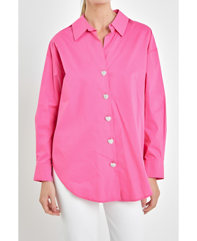 Shop English Factory Women's Oversize Collared Shirt In Fuchsia
