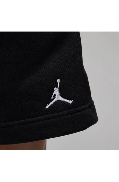Shop Jordan Brooklyn Fleece Drawstring Shorts In Black/ White