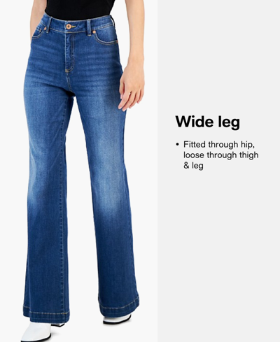 Shop Guess Women's High-rise Wide-leg Ankle Jeans In Feel Free