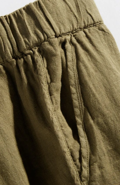 Shop Caslon (r) Tulip Hem Linen Pants In Olive Burnt
