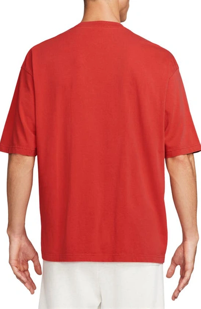 Shop Jordan Flight Essentials Oversize Cotton T-shirt In Lobster