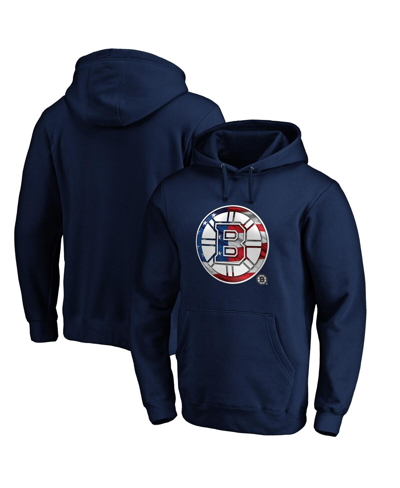 Fanatics Branded Navy Boston Bruins Banner Wave Logo Pullover Hoodie In Navy