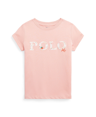 Shop Polo Ralph Lauren Toddler And Little Girls Floral-logo Jersey T-shirt In Adirondack Rose