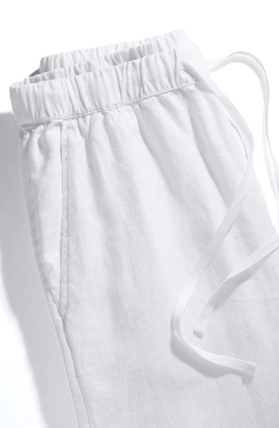 Shop Caslon Drawstring Straight Leg Linen Pants In White