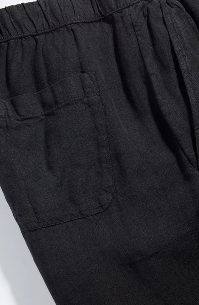 Shop Caslon (r) Drawstring Straight Leg Linen Pants In Black