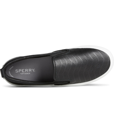 Shop Sperry Women's Crest Twin Gore Leather Sneakers In Black
