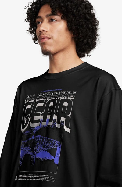Shop Nike Dri-fit Acg Oversize Long Sleeve Graphic T-shirt In Black