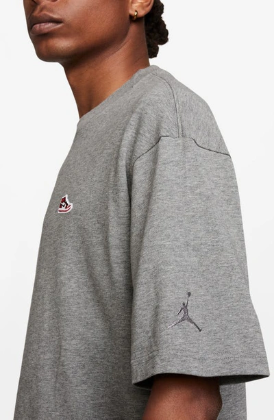Shop Jordan Oversize Air  T-shirt In Carbon Heather
